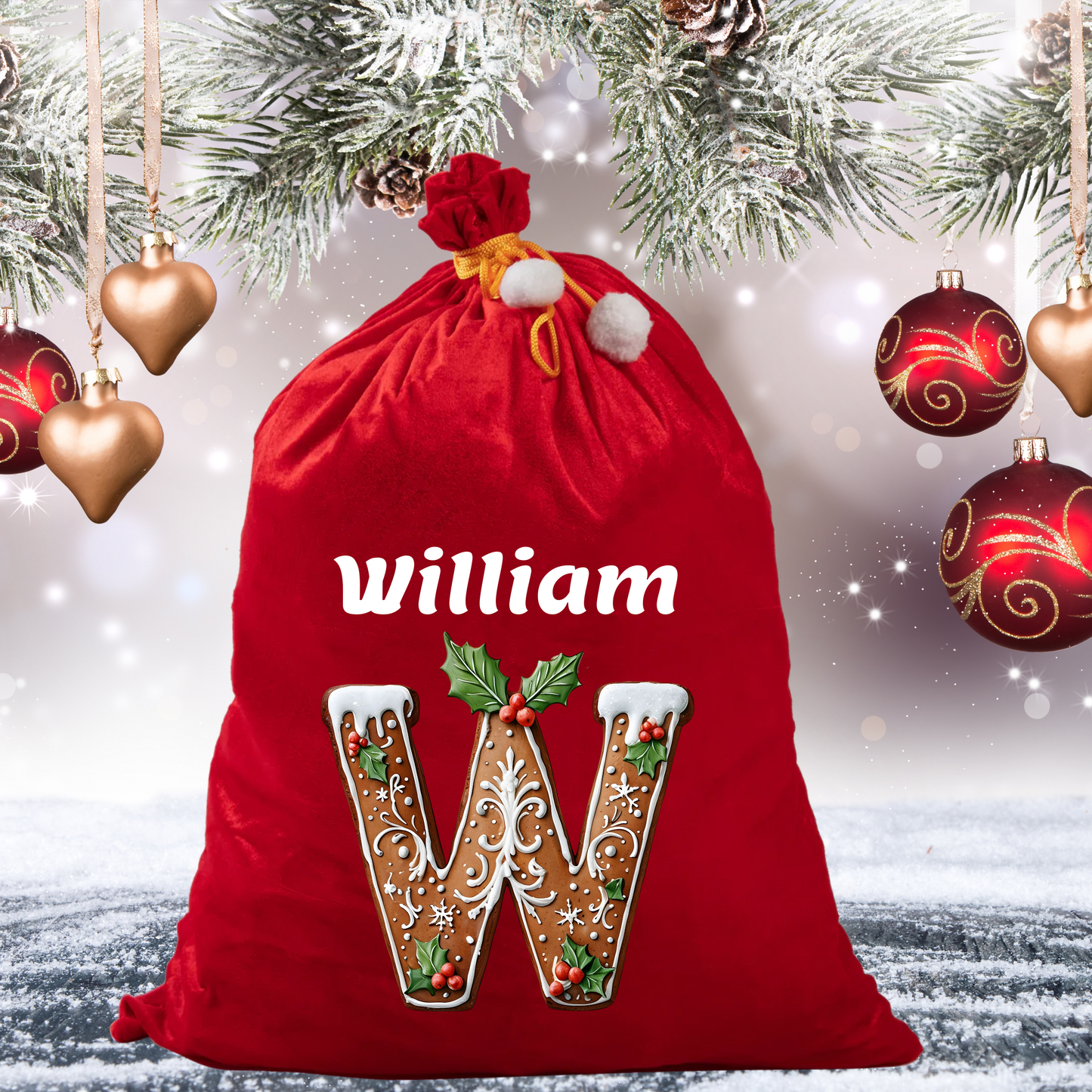 Personalised Red Velvet Santa Sack