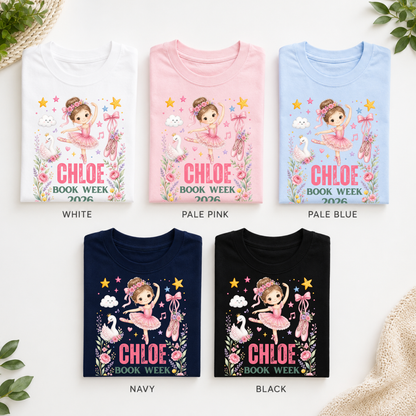 Personalised Ballerina Book Week 2026 Shirt – Kids & Adults