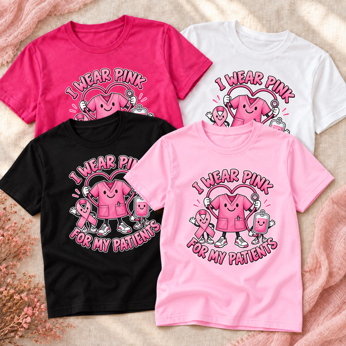 I Wear Pink for My Patients Nurse Breast Cancer Awareness Shirt