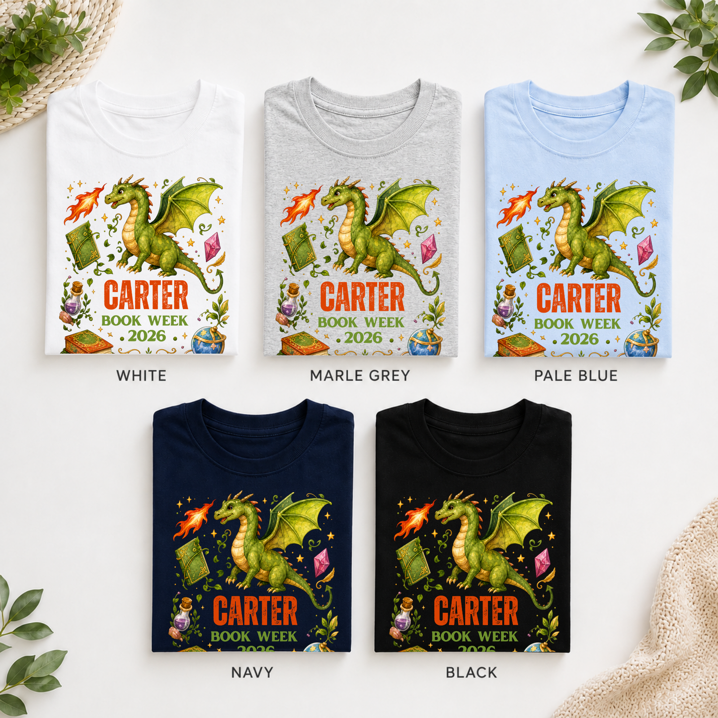 Personalised Magical Dragon Book Week 2026 Shirt – Kids & Adults