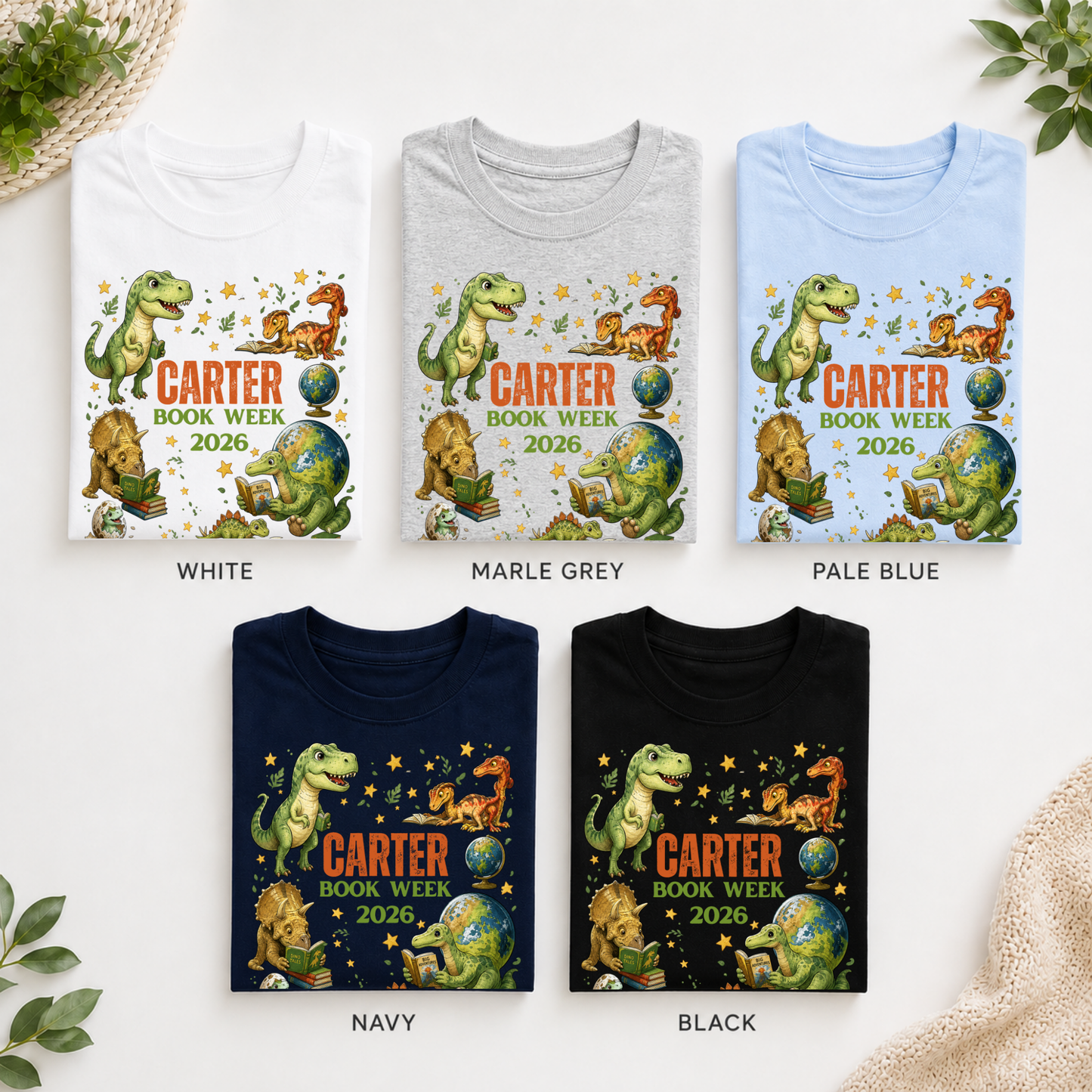 Personalised Dinosaur Book Week 2026 Shirt – Kids & Adults