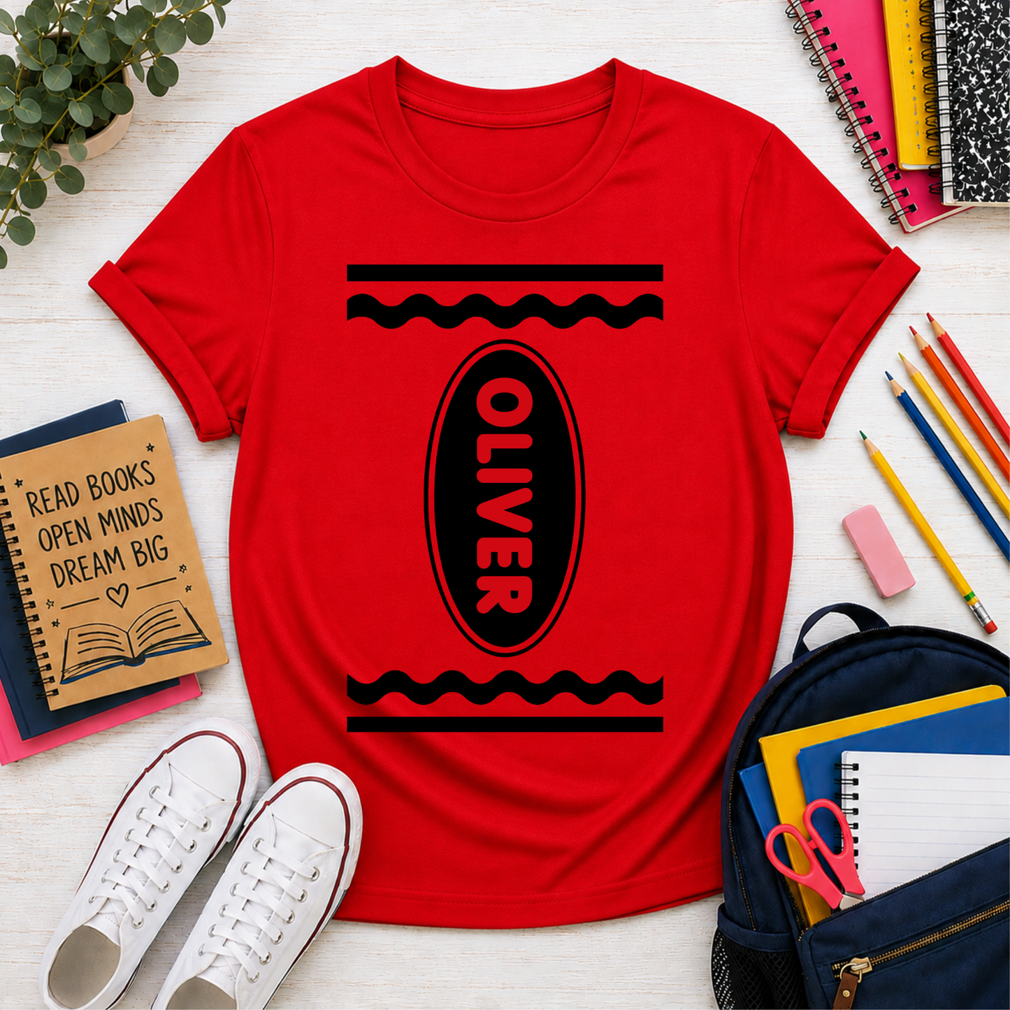 Personalised Crayon Book Week Costume T-Shirt