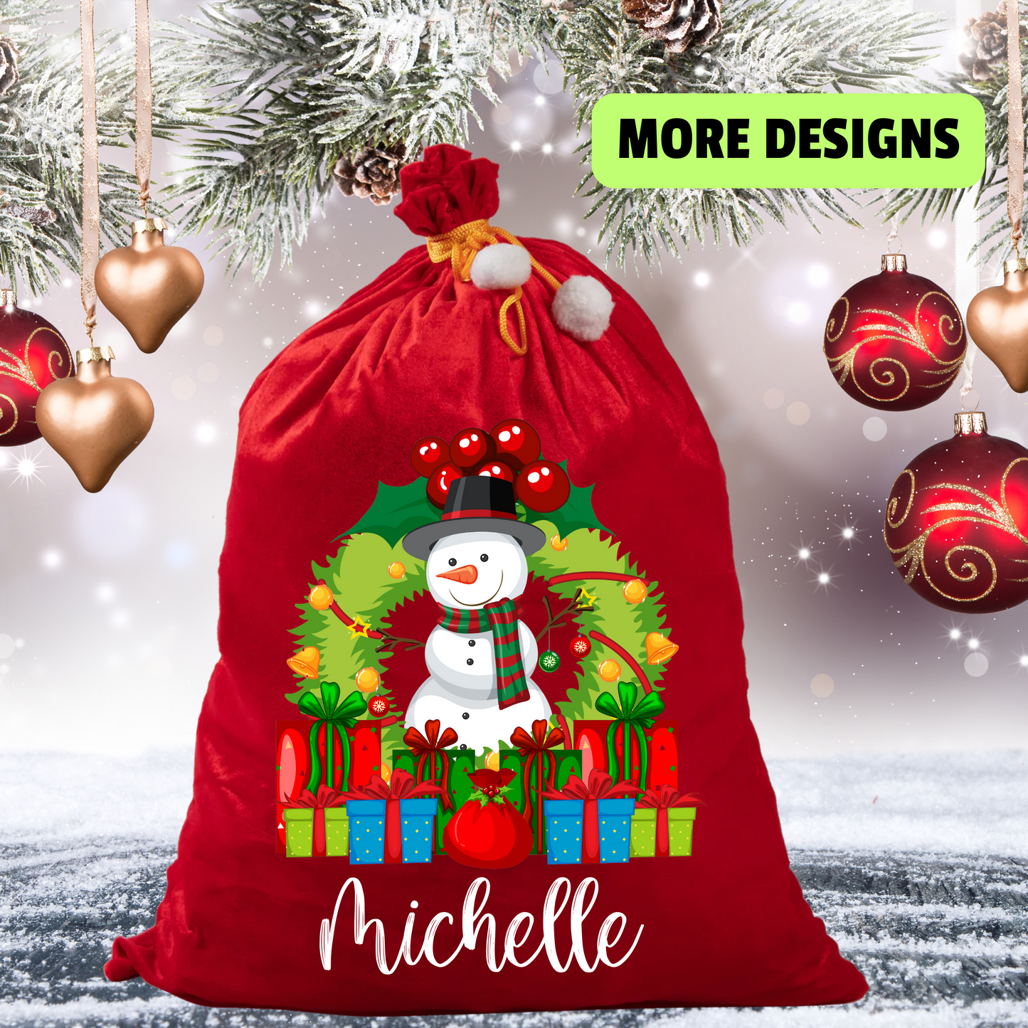 Personalised Red Velvet Santa Sack