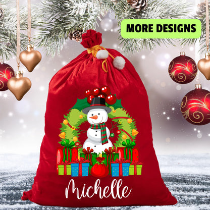 Personalised Red Velvet Santa Sack
