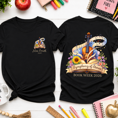 Symphony of Stories Book Week 2026 Teacher Shirt