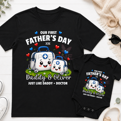 Personalised Doctor Daddy & Me First Father's Day Matching Set | Just Like Daddy