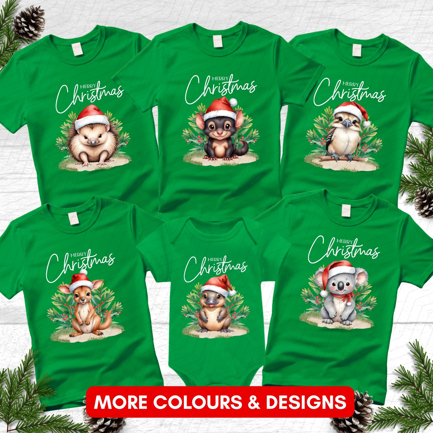 Australian Animals Christmas Matching Shirts