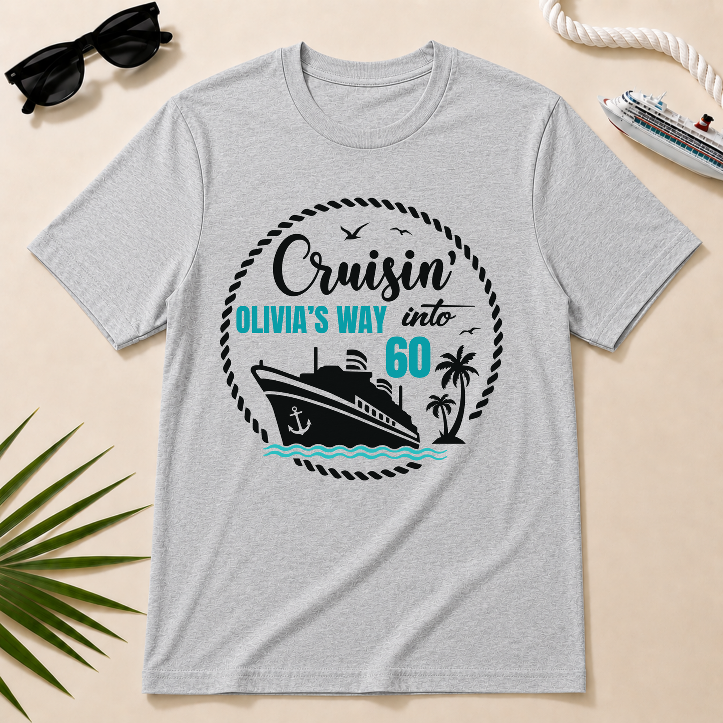 Cruisin’ Into Custom Age Personalised Cruise Shirts | Matching Family Cruise Shirts