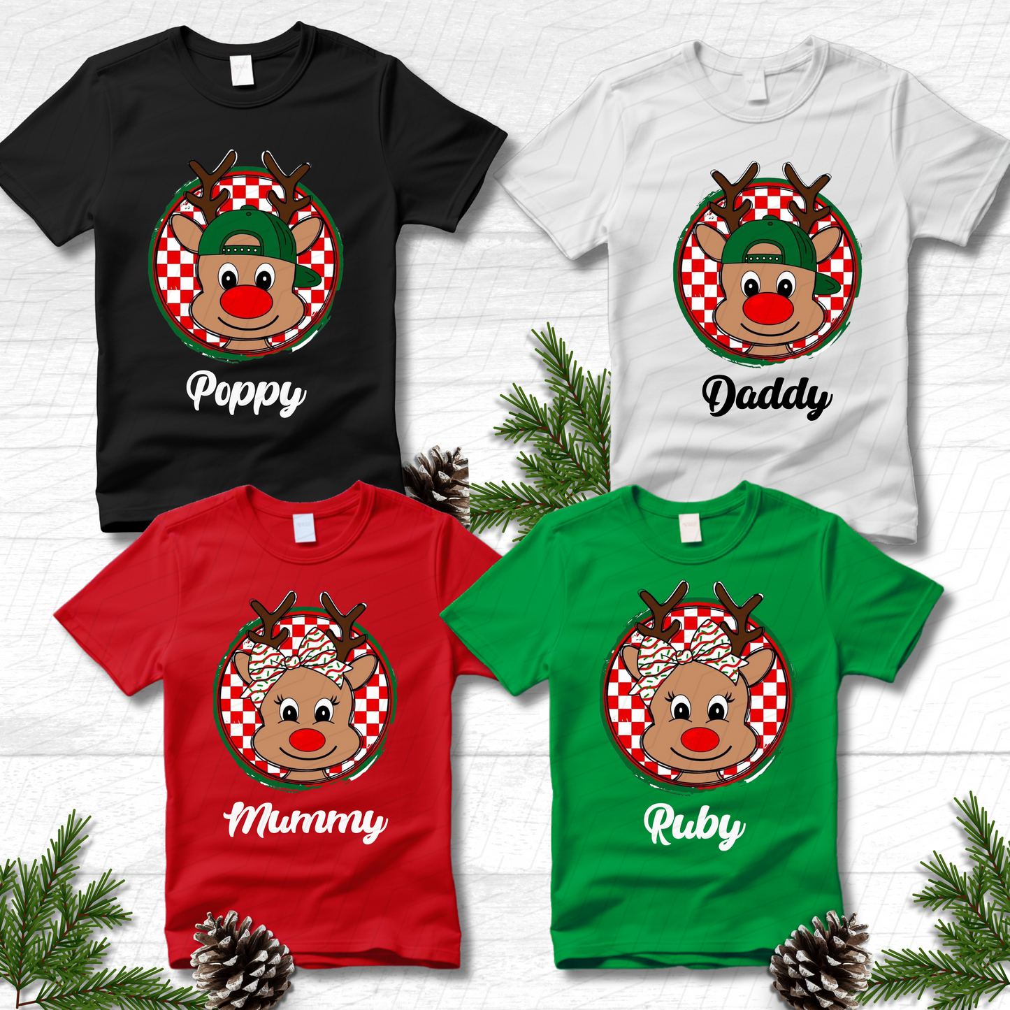 Personalised Christmas Reindeer T-Shirts