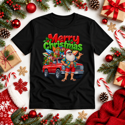 Aussie Summer Santa Christmas T-Shirt