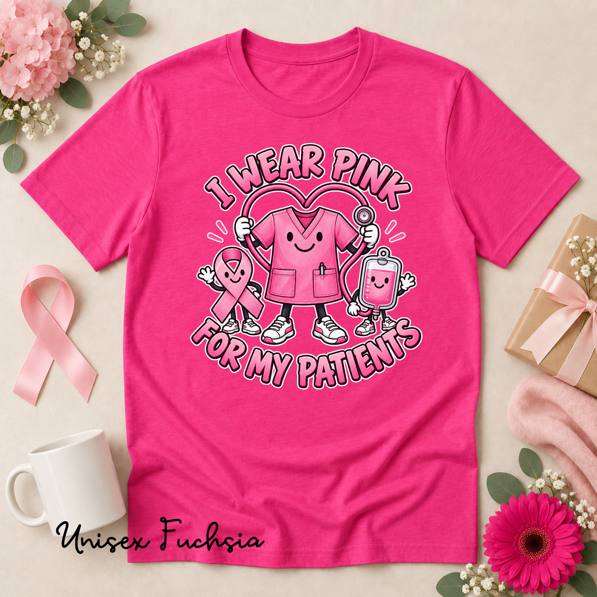 I Wear Pink for My Patients Nurse Breast Cancer Awareness Shirt