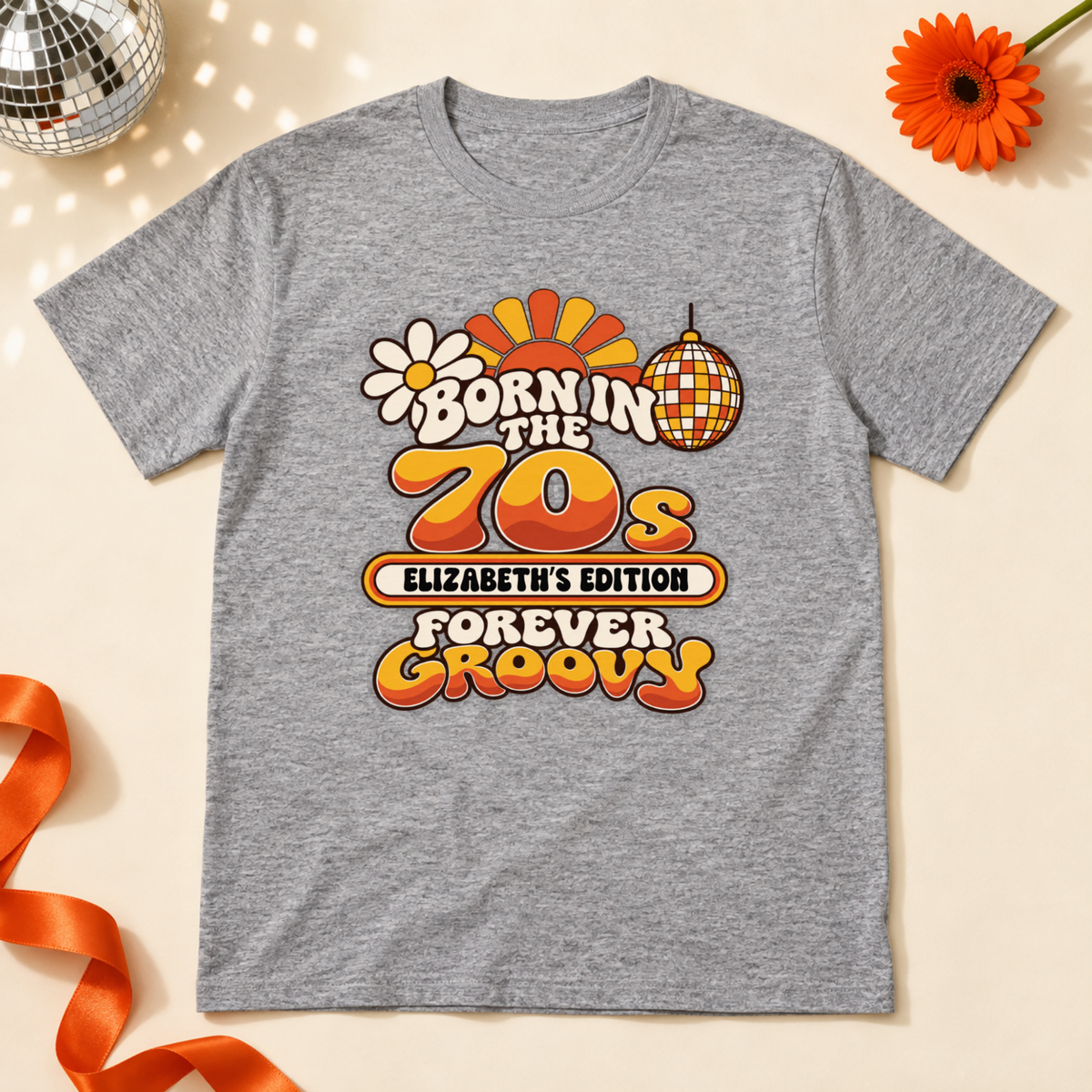 Personalised Born in the 70s T-Shirt