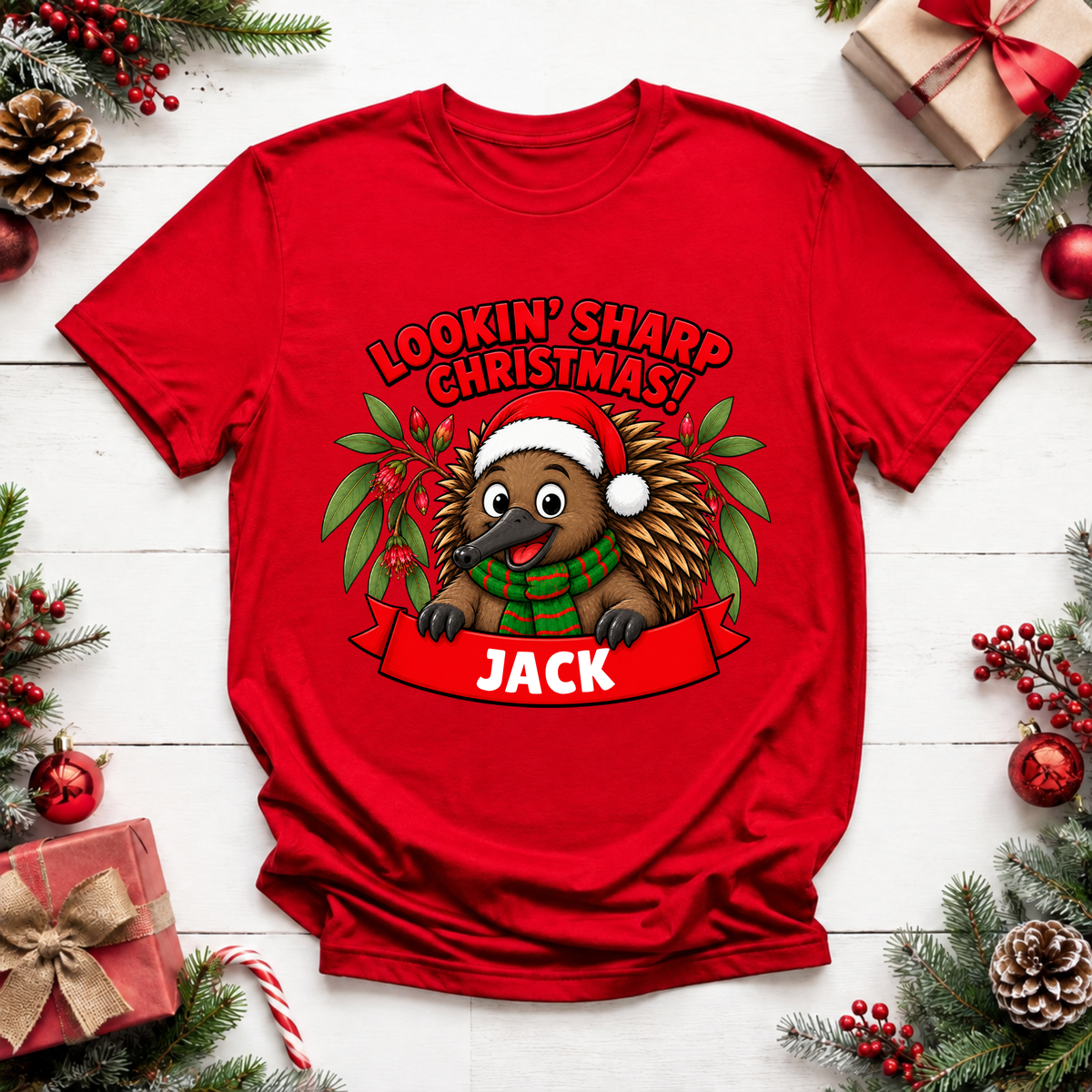 Personalised Aussie Animal Christmas T-Shirt