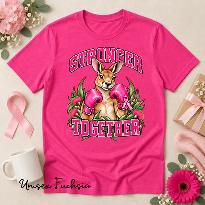 Stronger Together Kangaroo Breast Cancer Awareness Shirt