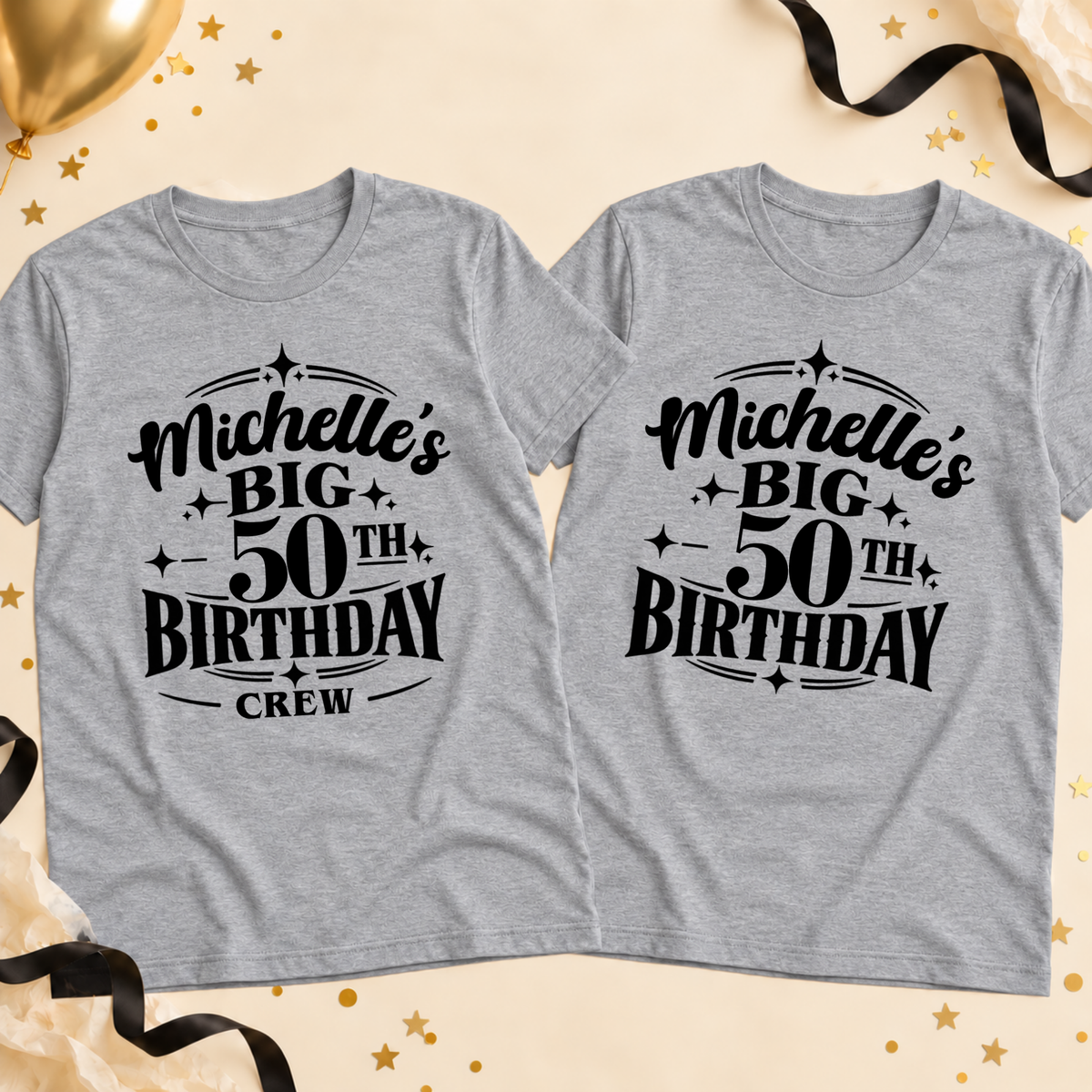 Personalised Big Birthday & Crew T-Shirt