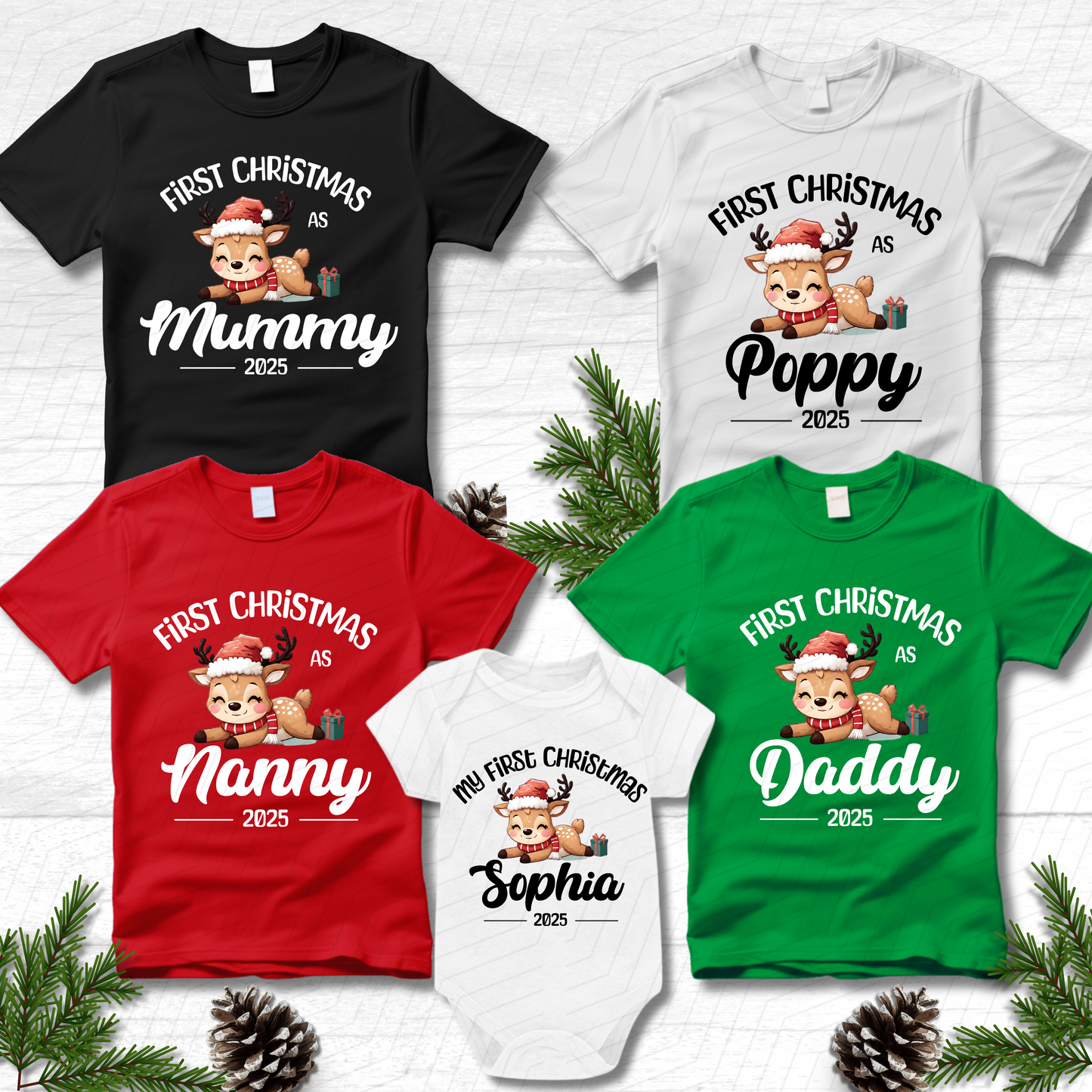 My First Christmas Personalised Matching T-Shirts