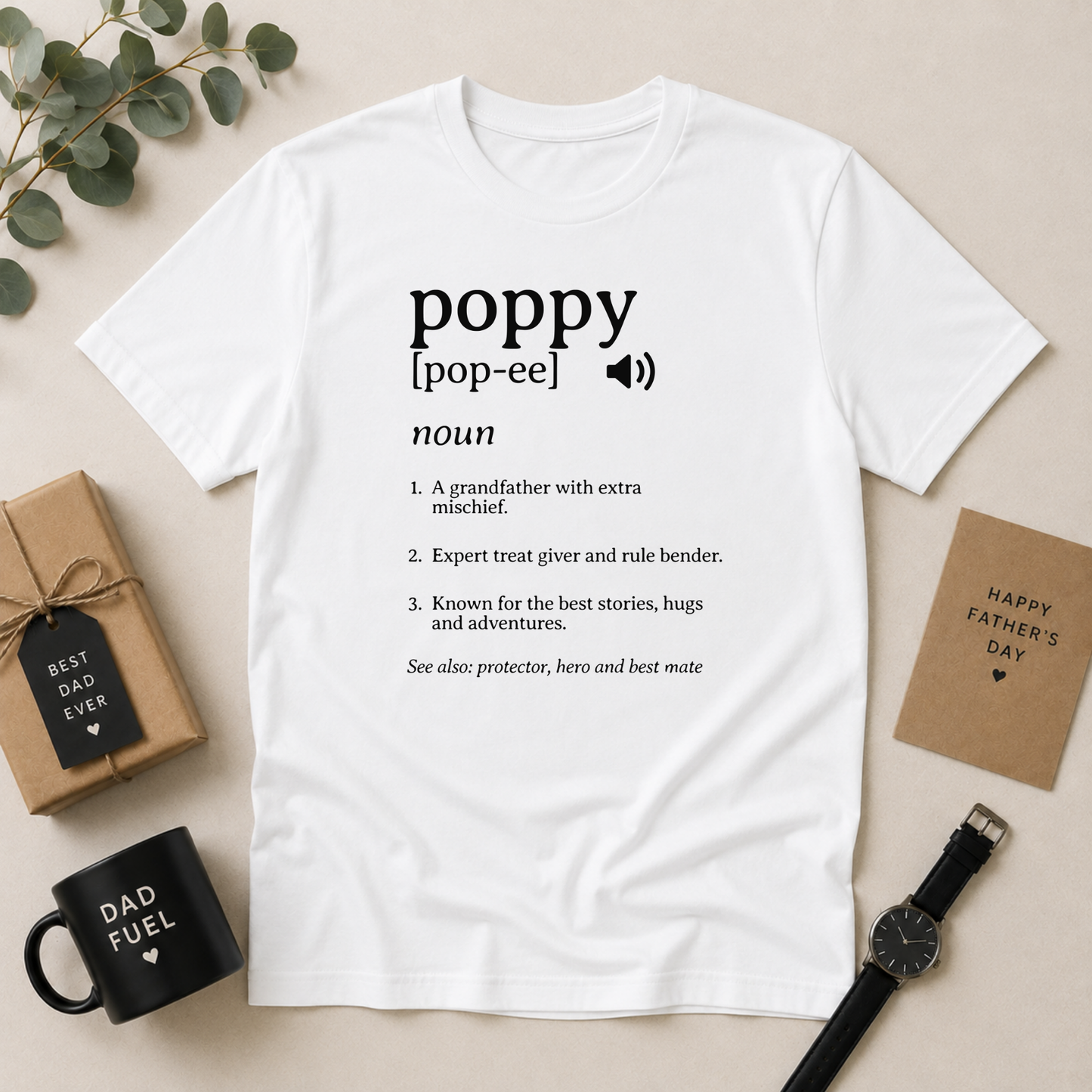 Poppy Definition T-Shirt – Grandfather Gift from Grandkids