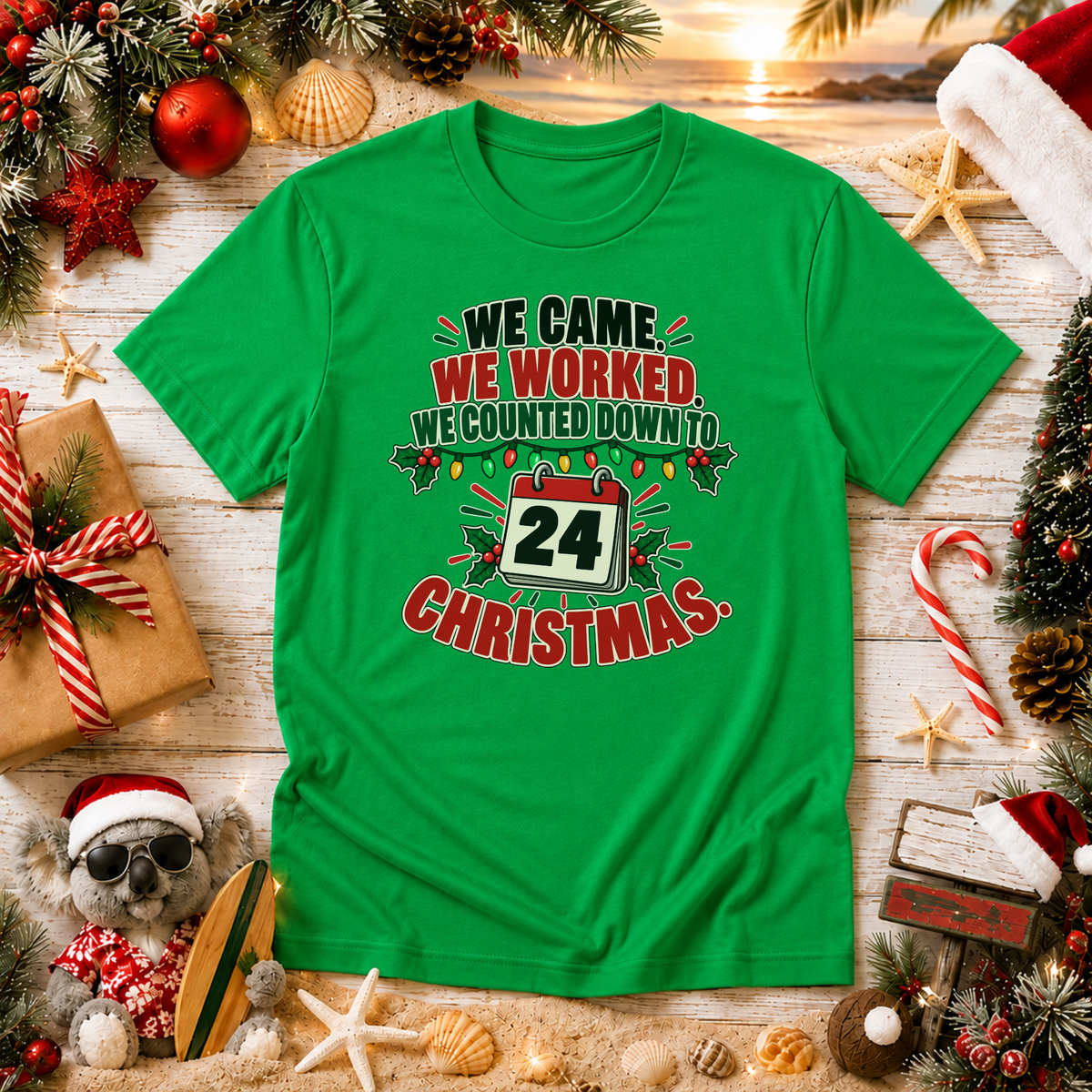 We Came We Worked Christmas Countdown T-Shirt – Funny Staff Tee