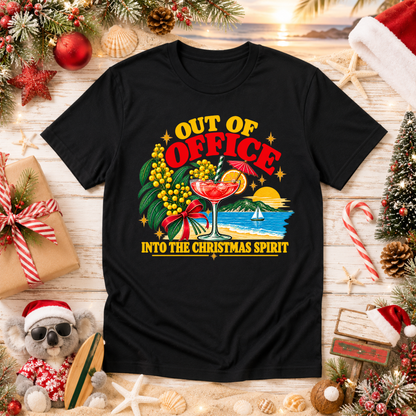 Out of Office Christmas T-Shirt – Aussie Summer Cocktail Tee