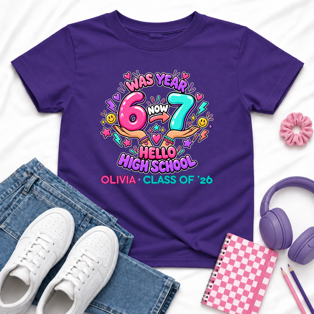 Personalised Year 6 Graduation Shirt Hello High School
