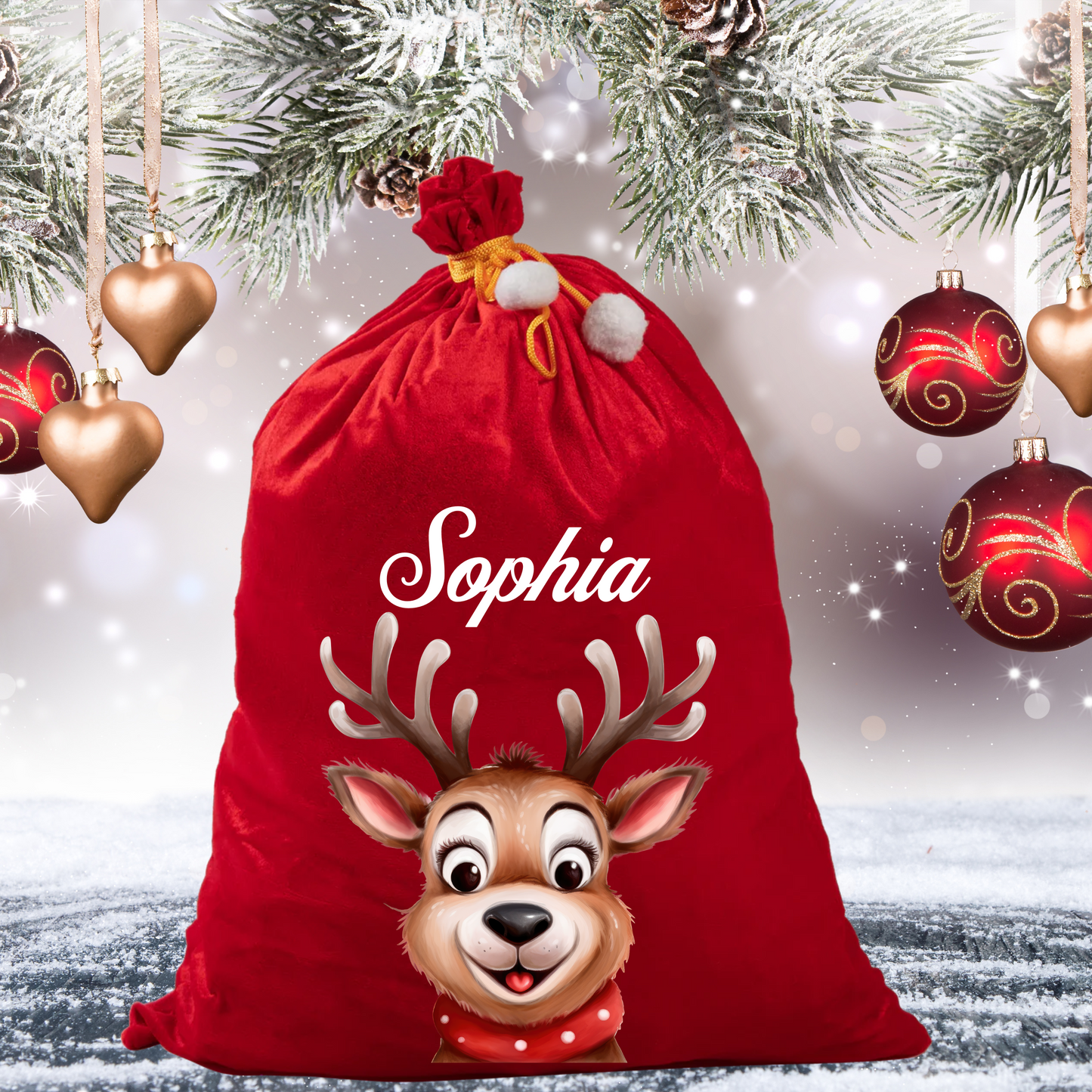 Personalised Red Velvet Santa Sack