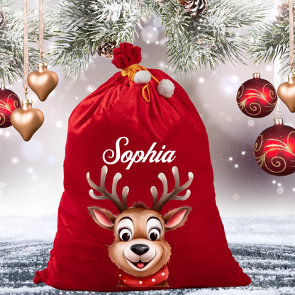 Personalised Red Velvet Santa Sack