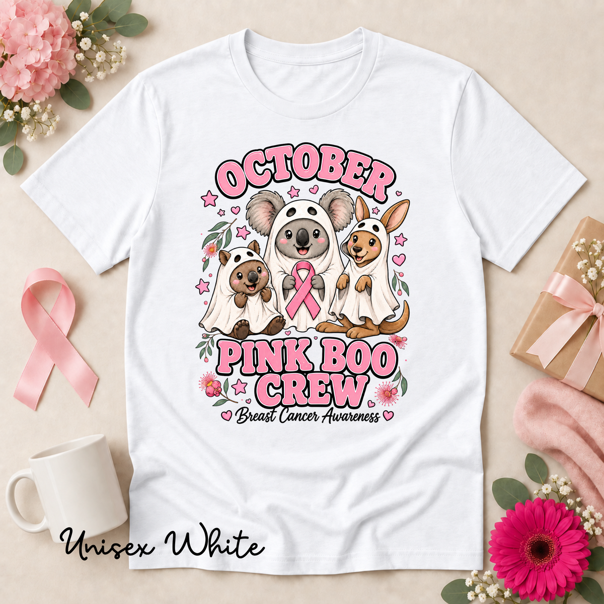 October Pink Boo Crew Breast Cancer Awareness Halloween Shirt