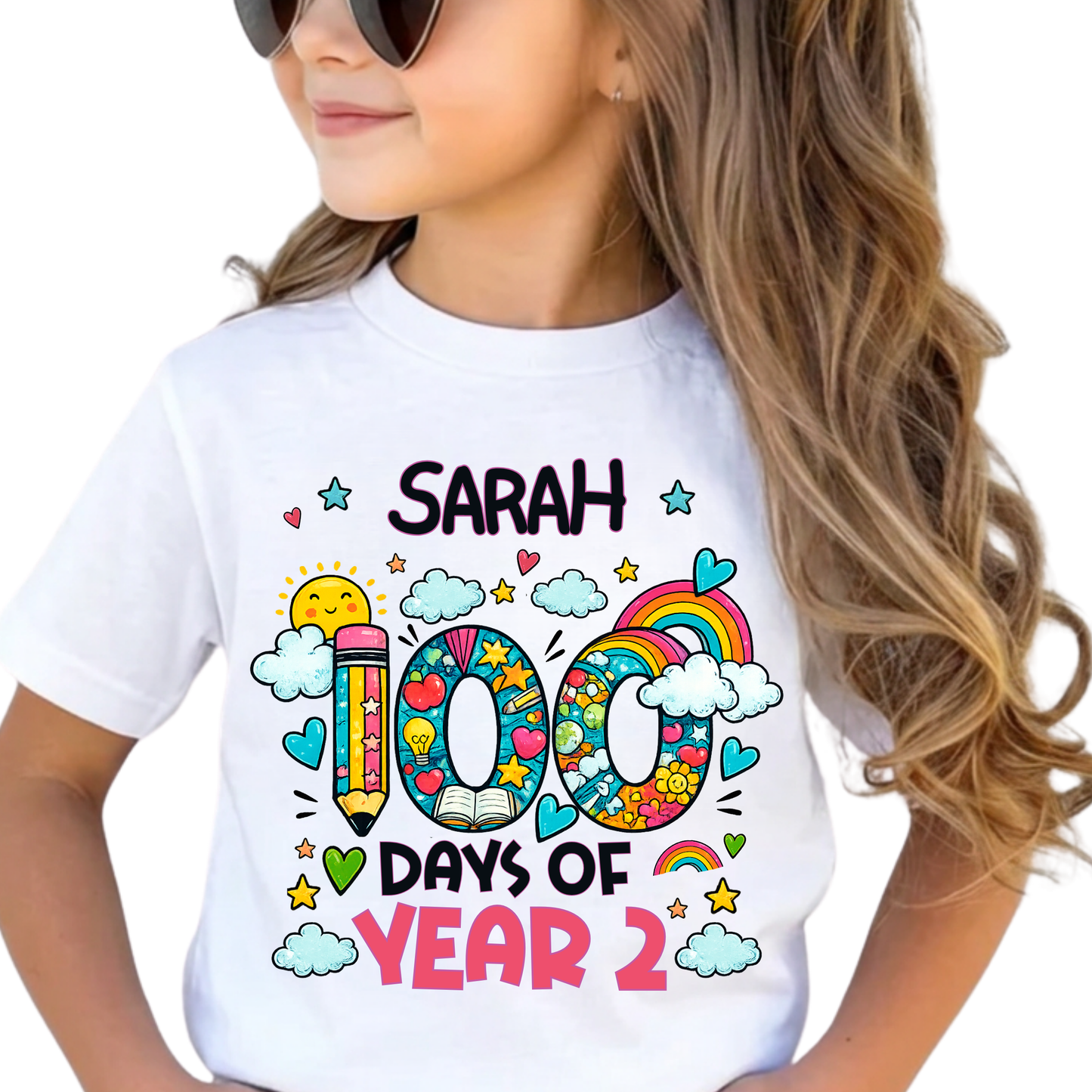 Personalised 100 Days of School Rainbow Shirt
