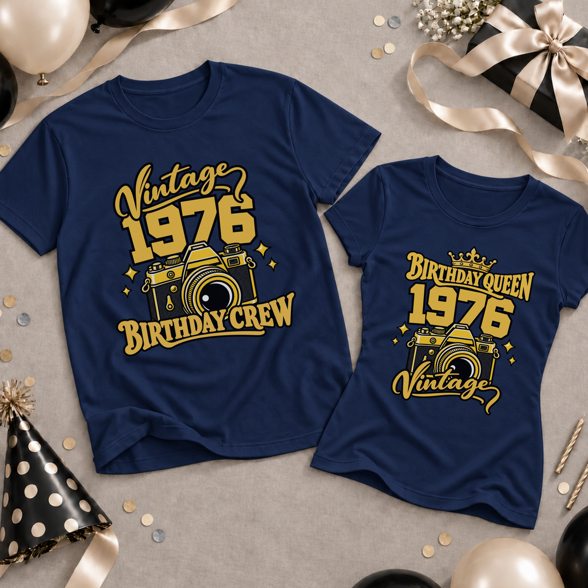Vintage Birthday Queen & Crew T-Shirt