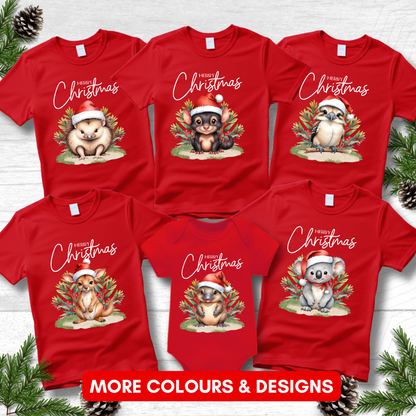 Personalised Australian Animal Christmas Shirts