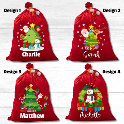 Personalised Red Velvet Santa Sack