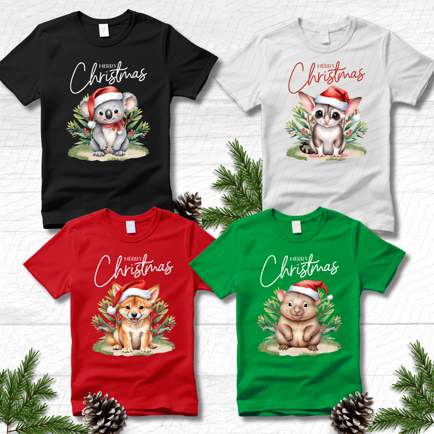 Australian Animals Christmas Matching Shirts