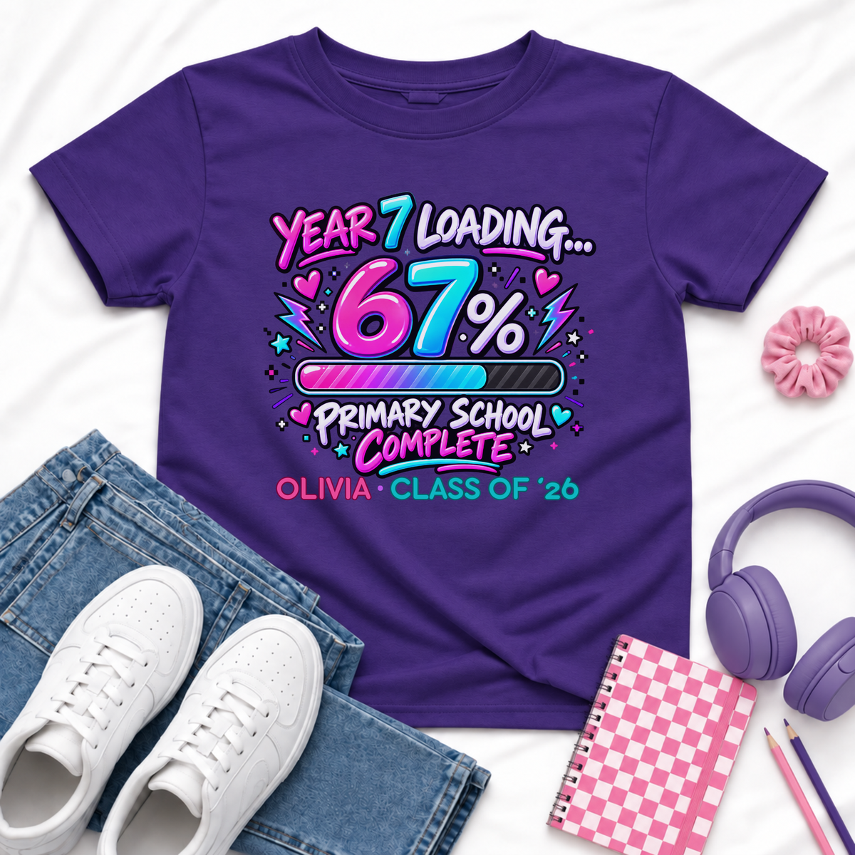 Personalised Year 6 Graduation Shirt Year 7 Loading 67