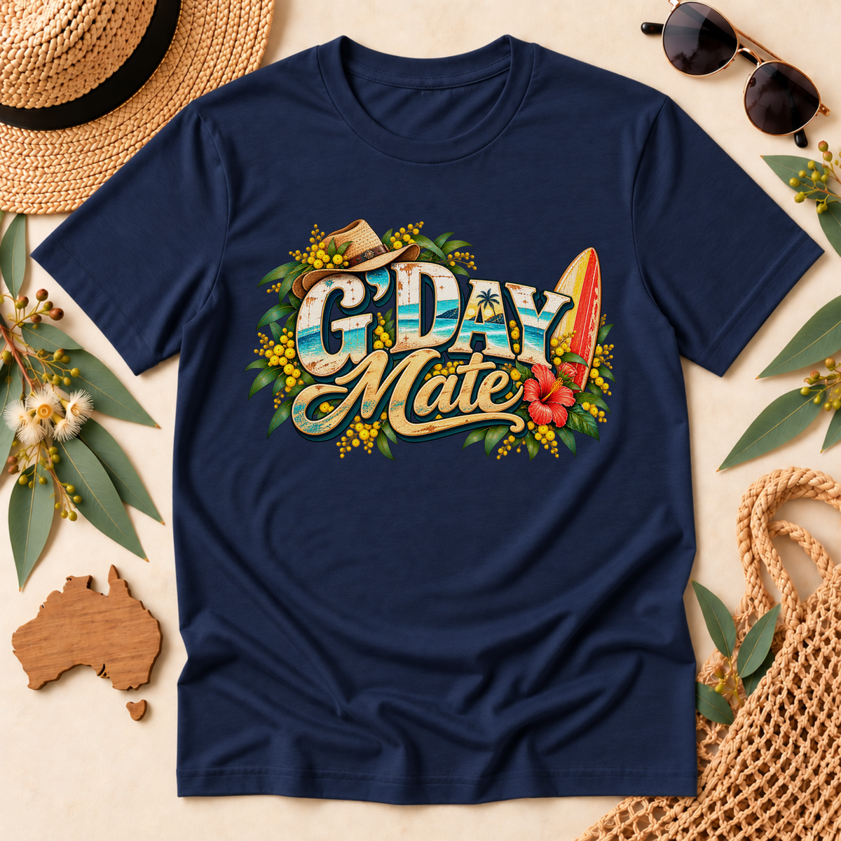G’Day Mate T-Shirt – Retro Australian Surf Design