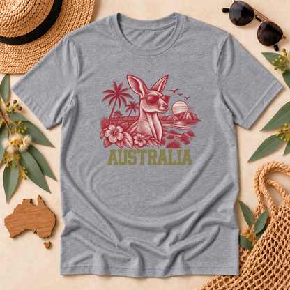 Australia Kangaroo T-Shirt – Retro Tropical Sunglasses Design