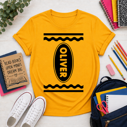Personalised Crayon Book Week Costume T-Shirt