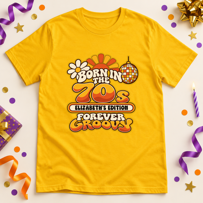 Personalised Born in the 70s T-Shirt