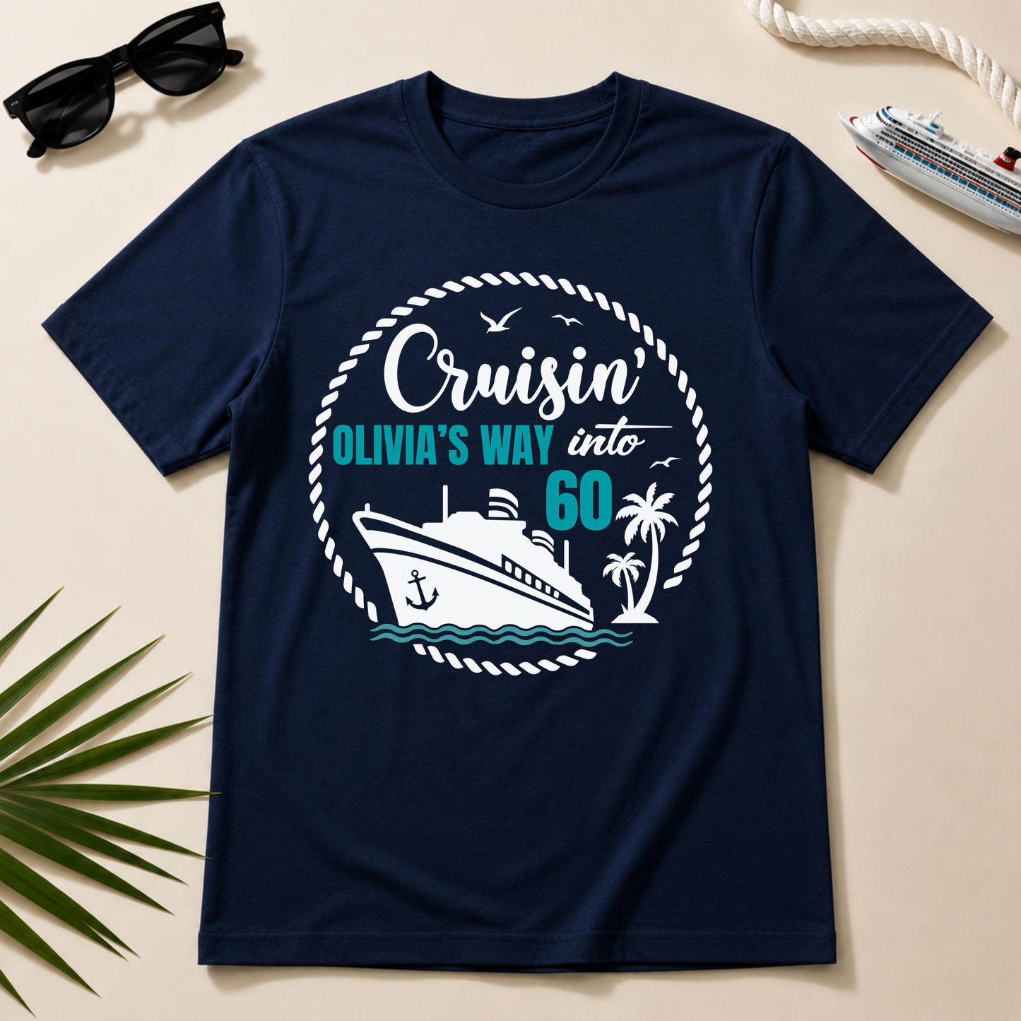 Cruisin’ Into Custom Age Personalised Cruise Shirts | Matching Family Cruise Shirts