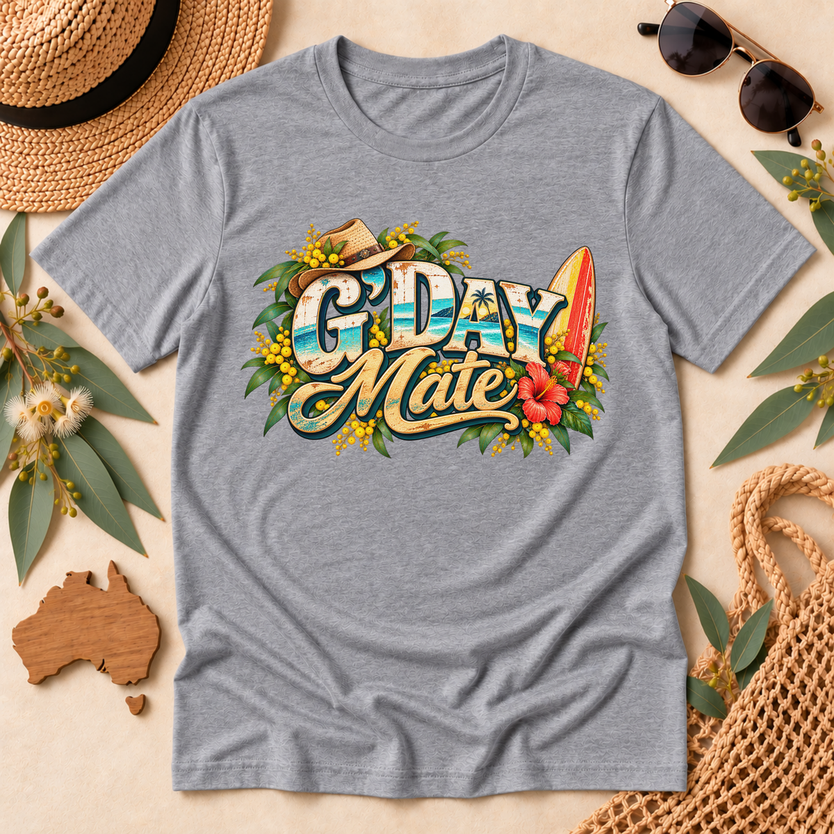 G’Day Mate T-Shirt – Retro Australian Surf Design