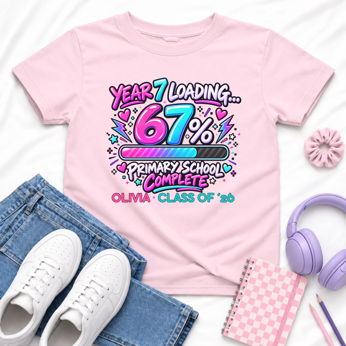 Personalised Year 6 Graduation Shirt Year 7 Loading 67