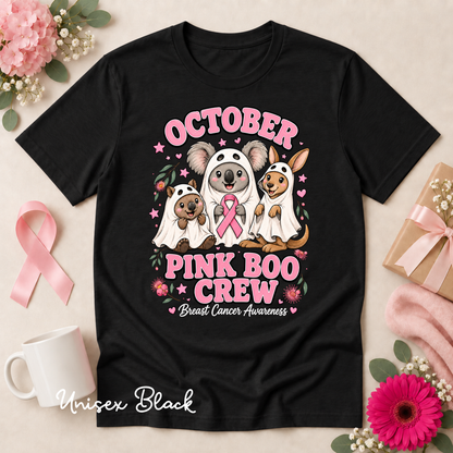 October Pink Boo Crew Breast Cancer Awareness Halloween Shirt