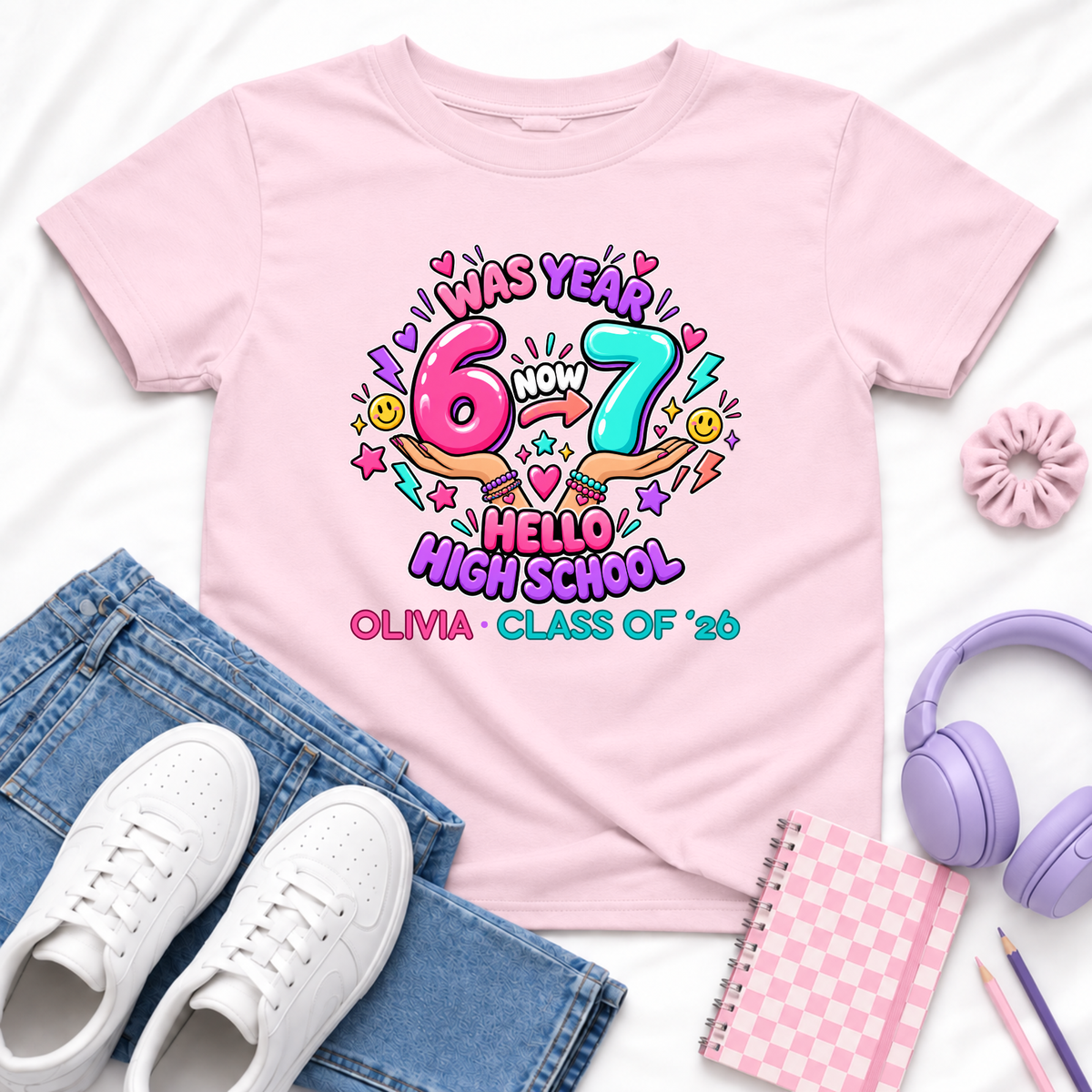 Personalised Year 6 Graduation Shirt Hello High School