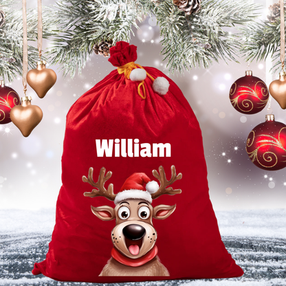 Personalised Red Velvet Santa Sack