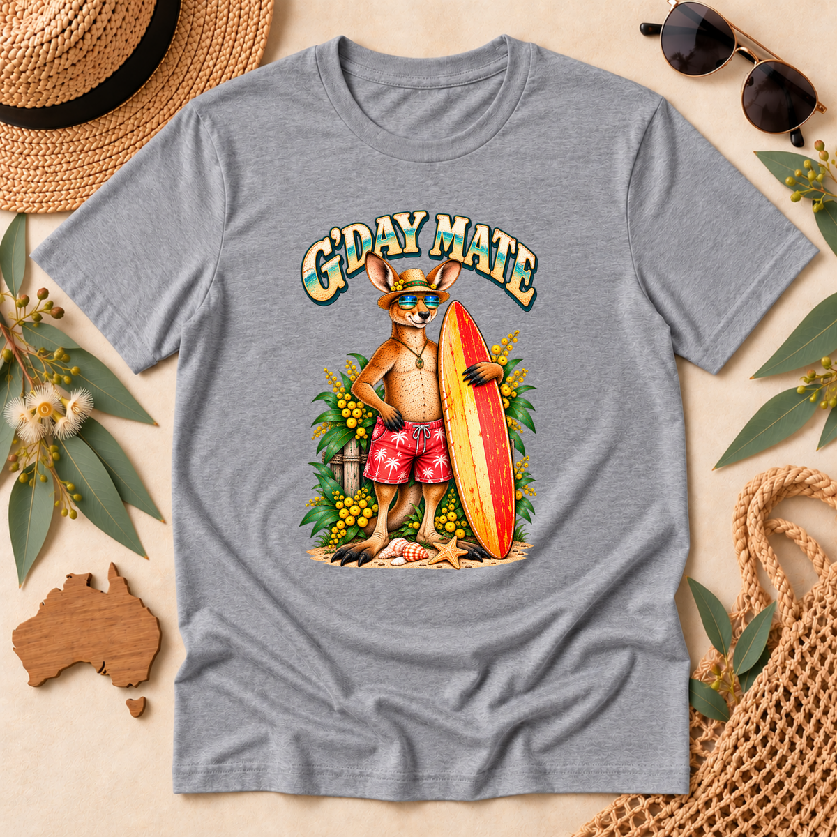 G’Day Mate Kangaroo Kids T-Shirt – Aussie Surf Design