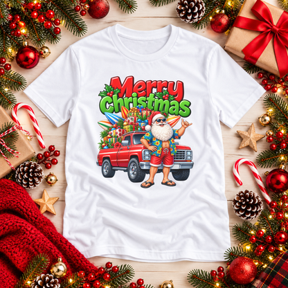 Aussie Summer Santa Christmas T-Shirt