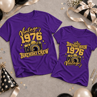 Vintage Birthday Queen & Crew T-Shirt