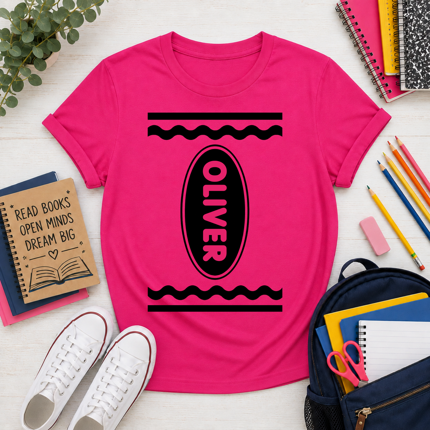 Personalised Crayon Book Week Costume T-Shirt
