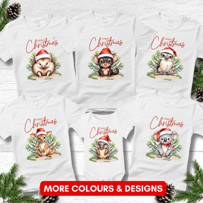 Personalised Australian Animal Christmas Shirts