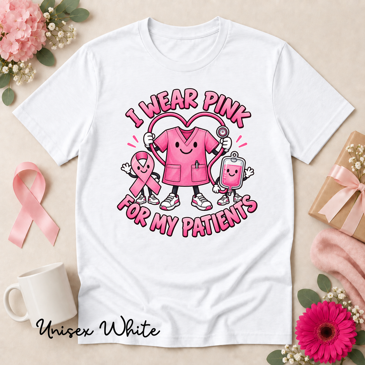 I Wear Pink for My Patients Nurse Breast Cancer Awareness Shirt