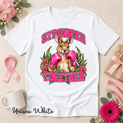 Stronger Together Kangaroo Breast Cancer Awareness Shirt
